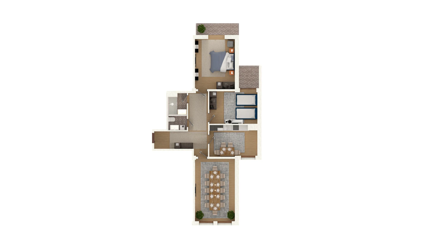 3-комн. квартира 93.72 м²  2/13 этаж | Жилой комплекс Al-Qasr