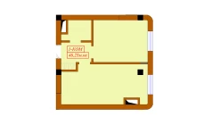 1-xonali xonadon 46.25 m²  10/10 qavat | Aviasozlar Plaza Turar-joy majmuasi