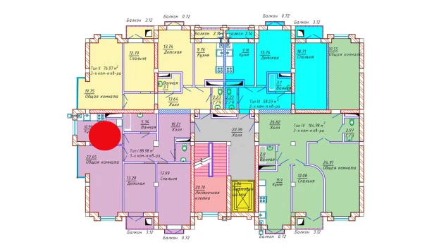 3-комнатная квартира 88.98 м²  6/10 этаж | Жилой комплекс Samarqand Park Avenue