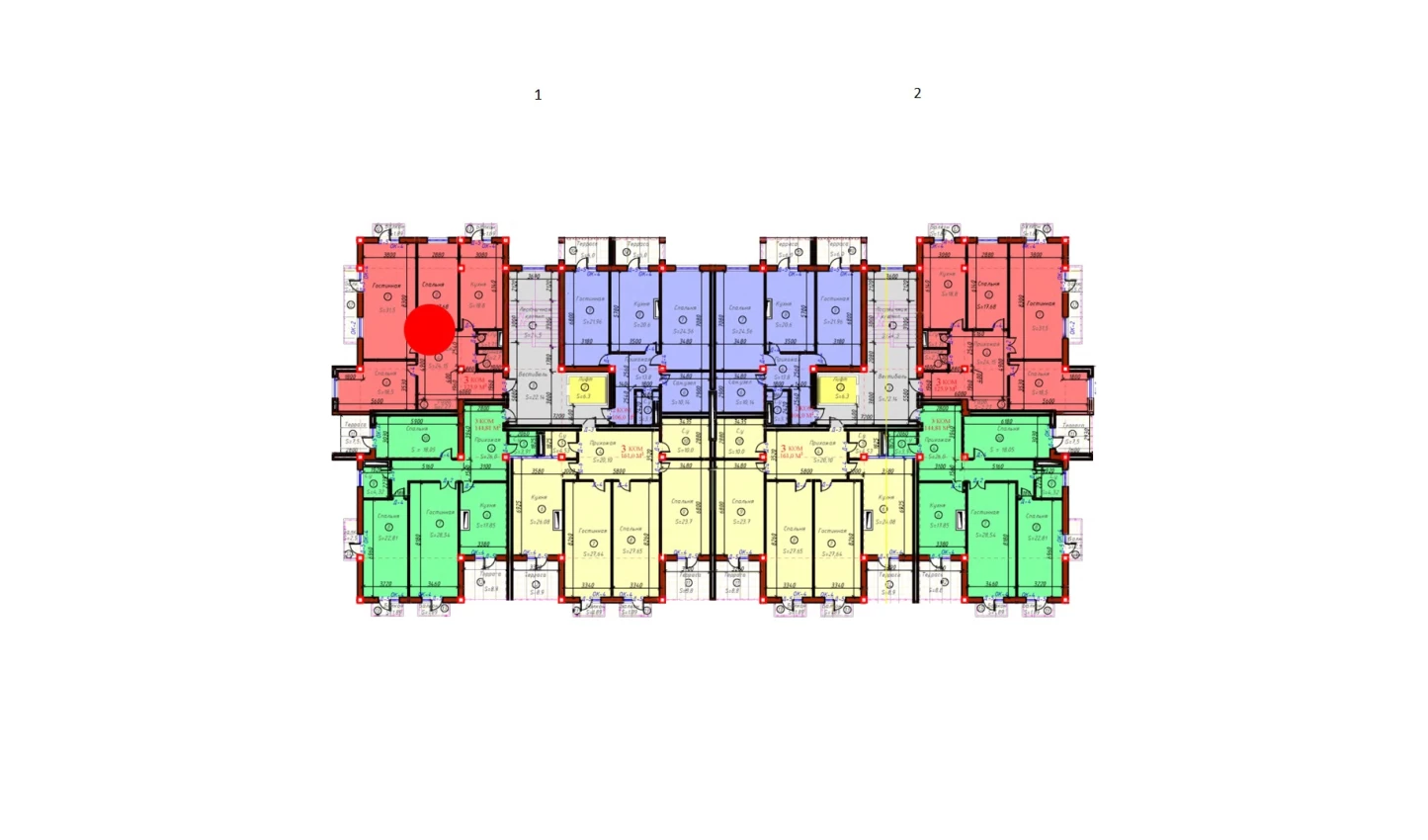 3-комн. квартира 125.9 м²  3/9 этаж | Жилой комплекс SAMARQAND CITY