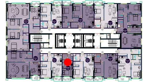 1-xonali xonadon 30.98 m²  8/19 qavat | Central Avenue Turar-joy majmuasi