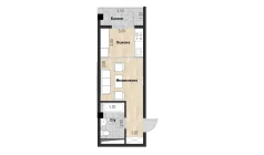 1-комн. квартира 27.25 м²  5/7 этаж | Жилой комплекс Bochka Resort