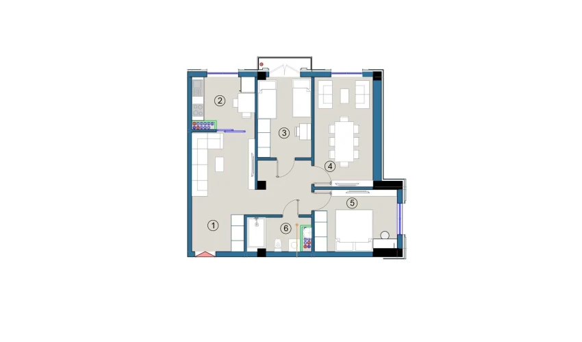 3-комнатная квартира 146.5 м²  9/9 этаж | Жилой комплекс FLORYA RESIDENCE