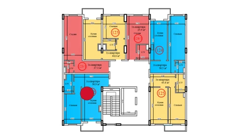2-комнатная квартира 50.9 м²  1/14 этаж | Жилой комплекс Al-Barakat