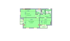 2-комн. квартира 71.68 м²  6/9 этаж | Жилой комплекс SHAYX-UL OLAM