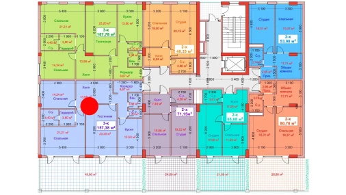 3-xonali xonadon 157.38 m²  2/8 qavat | CAPITAL AVENUE Turar-joy majmuasi