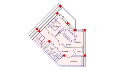 2-xonali xonadon 52.2 m²  8/8 qavat | STAR HOUSE RESIDENCE Turar-joy majmuasi
