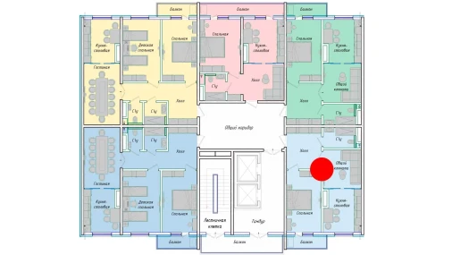 2-комнатная квартира 54.93 м²  9/12 этаж | Жилой комплекс SERGELI CITY