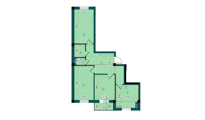 2-комнатная квартира 162.7 м²  7/7 этаж | Жилой комплекс Bristol