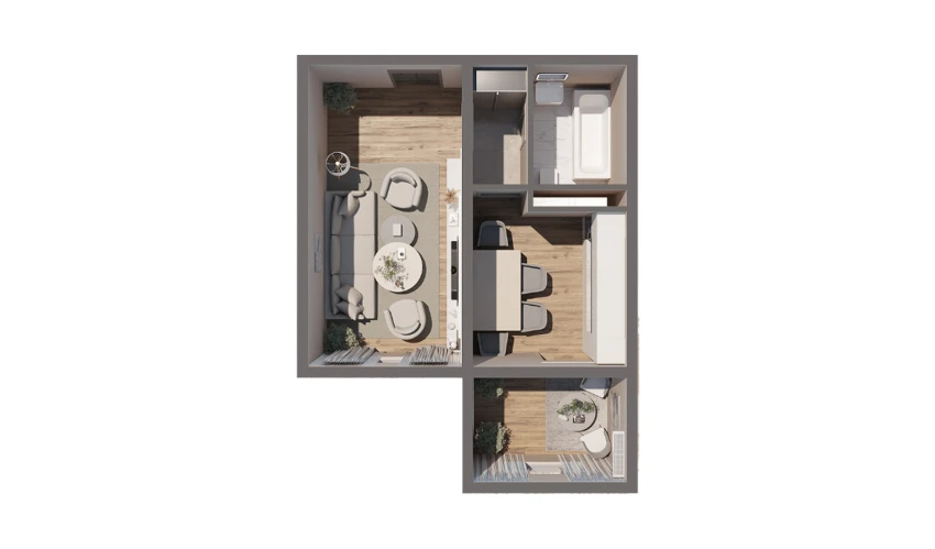 1-комнатная квартира 35.68 м²  16/16 этаж | Жилой комплекс JOMIY RESIDENCE