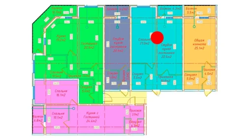 2-комнатная квартира 63.3 м²  16/16 этаж | Жилой комплекс DO'MBIROBOD RESIDENCE