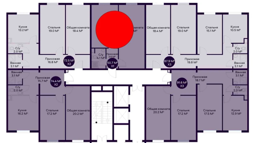 1-комн. квартира 50.7 м²  1/9 этаж | Жилой комплекс YAQINLAR