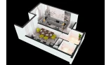 1-комн. квартира 42.9 м²  9/16 этаж | Жилой комплекс TRINITY