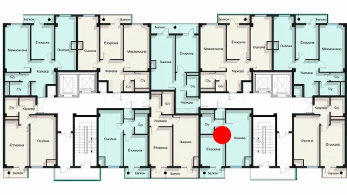 1-xonali xonadon 45.76 m²  4/12 qavat | SPUTNIK AVENUE Turar-joy majmuasi