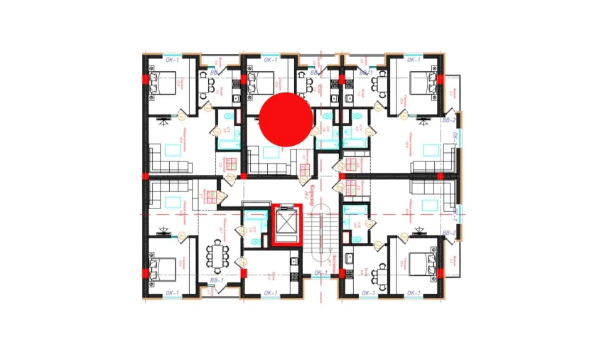 2-xonali xonadon 47.5 m²  2/9 qavat | CHINARA PARK Turar-joy majmuasi