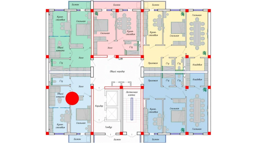 2-комн. квартира 53.43 м²  12/12 этаж | Жилой комплекс SERGELI CITY