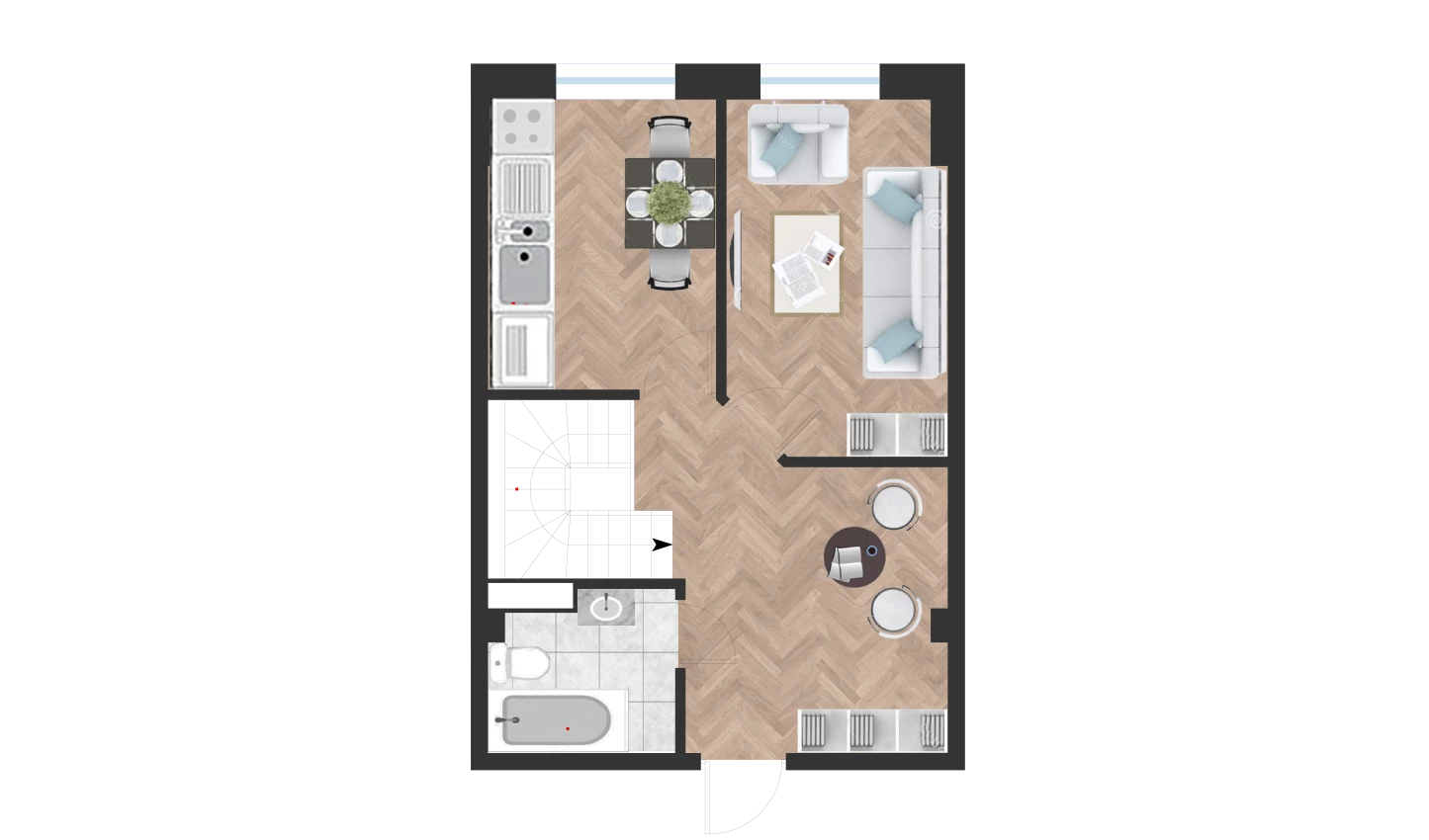 1-комн. квартира 39.4 м²  1/10 этаж | Жилой комплекс Ko'kcha-Oqtepa