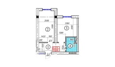 1-комн. квартира 36.57 м²  1/5 этаж | Жилой комплекс BATOSH