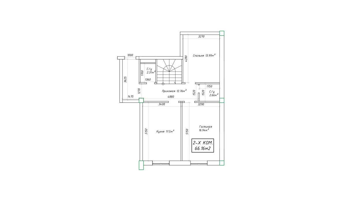 2-комнатная квартира 132.32 м²  1/4 этаж | Жилой комплекс SABZAVOT CITY