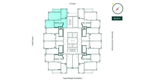2-комнатная квартира 69.12 м²  13/26 этаж | Жилой комплекс SAF TOWERS