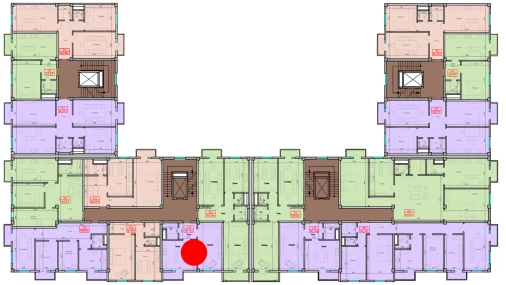 1-xonali xonadon 47.9 m²  7/7 qavat | Gulbadanbegim Turar-joy majmuasi