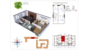 2-xonali xonadon 66.3 m²  9/9 qavat | Uchtepa Avenue Turar-joy majmuasi