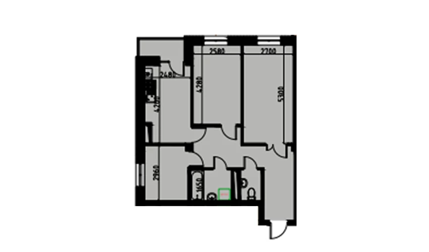 3-комн. квартира 69.46 м²  3/10 этаж | Жилой комплекс YANGIOBOD RESIDENCE