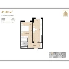 1-комн. квартира 41.39 м²  1/10 этаж | Жилой комплекс Ko'kcha-Oqtepa