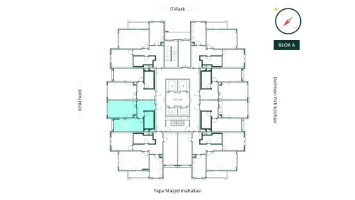 2-комнатная квартира 47.59 м²  10/26 этаж | Жилой комплекс SAF TOWERS