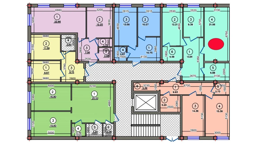 2-комн. квартира 58.85 м²  1/10 этаж | Жилой комплекс Qibray City