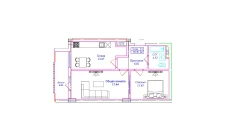 2-xonali xonadon 60.36 m²  6/9 qavat | UCHTEPA CITY Turar-joy majmuasi