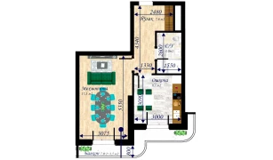 1-комн. квартира 49.3 м²  5/13 этаж | Жилой комплекс MEGAPOLIS Б2