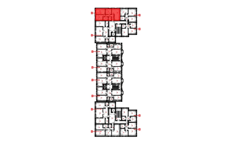 3-xonali xonadon 80.3 m²  9/9 qavat | FIDOKOR Turar-joy majmuasi