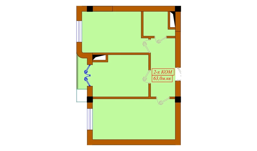 2-комнатная квартира 63 м²  12/12 этаж | Жилой комплекс Aviasozlar Plaza