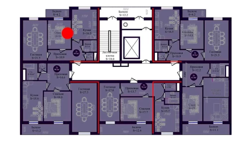 2-xonali xonadon 69.5 m²  6/8 qavat | Navruz Avenue Turar-joy majmuasi