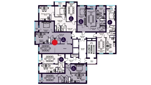 3-xonali xonadon 89.9 m²  4/12 qavat | TUMOR Turar-joy majmuasi