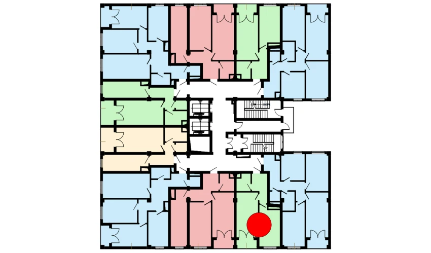 1-xonali xonadon 45.6 m²  13/16 qavat | Musaffo Turar-joy majmuasi