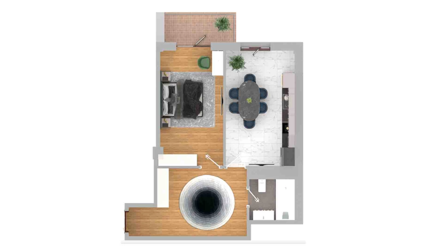 2-комн. квартира 52.49 м²  11/13 этаж | Жилой комплекс Al-Qasr