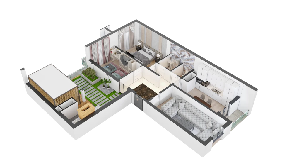 3-xonali xonadon 90.7 m² 16/16 qavat | TRINITY Turar-joy majmuasi 3-xonali xonadon 90.7 m² 16/16 qavat | TRINITY Turar-joy majmuasi