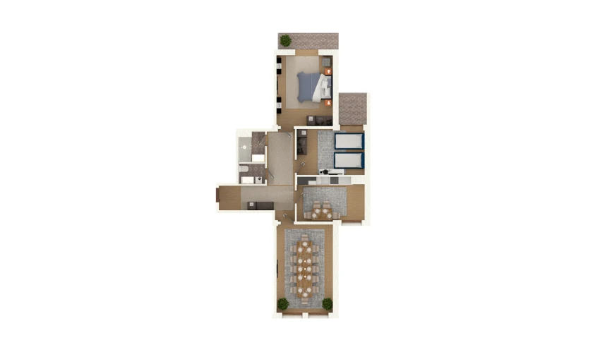 3-xonali xonadon 93.72 m²  4/13 qavat | Al-Qasr Turar-joy majmuasi