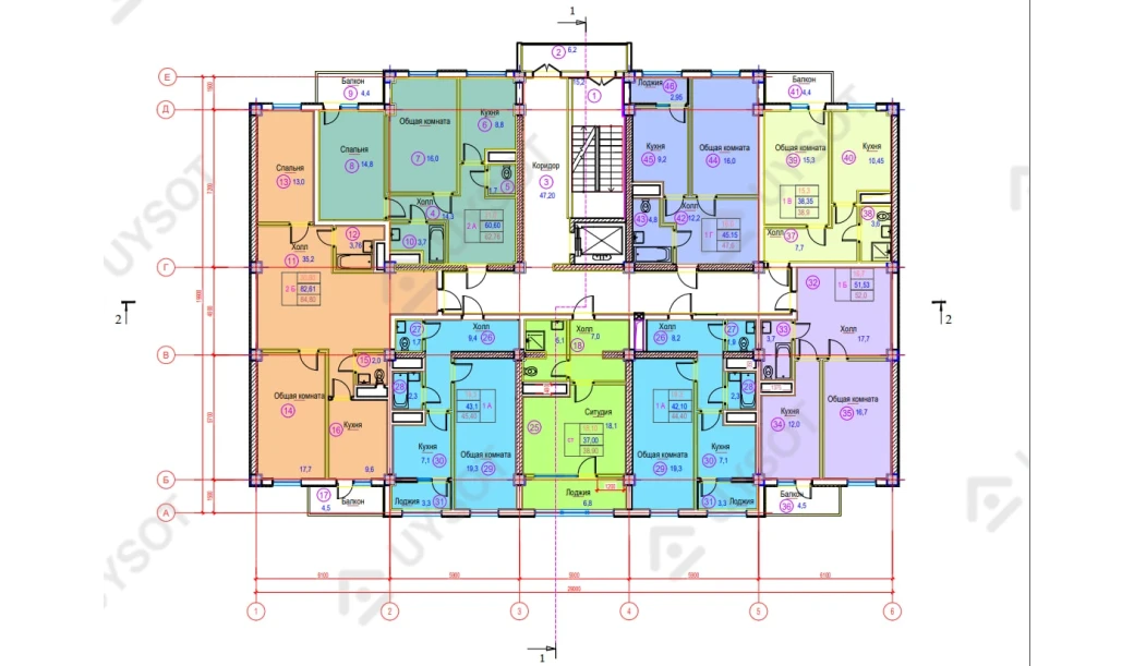 2-комн. квартира 82.61 м²  3/9 этаж | Жилой комплекс Oltintepa