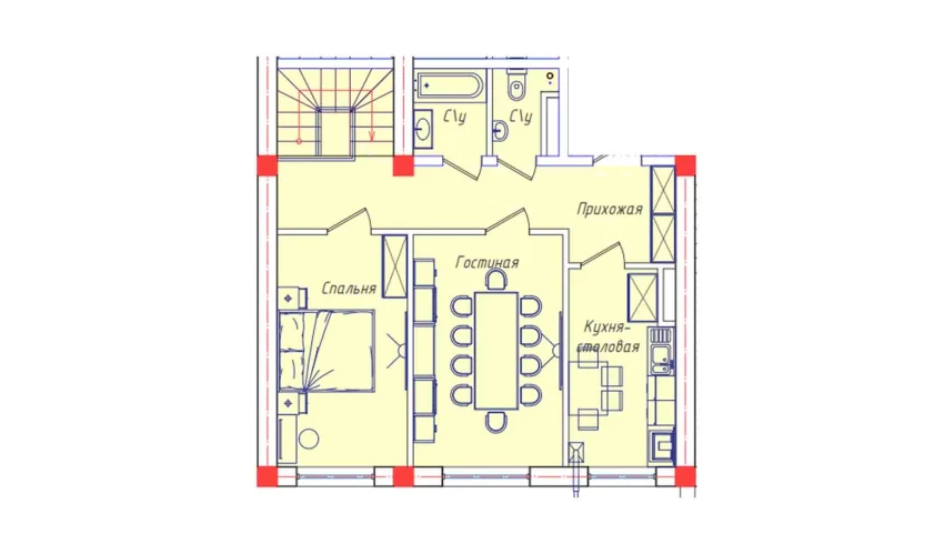 5-комнатная квартира 132.6 м²  1/8 этаж | Жилой комплекс STAR HOUSE RESIDENCE