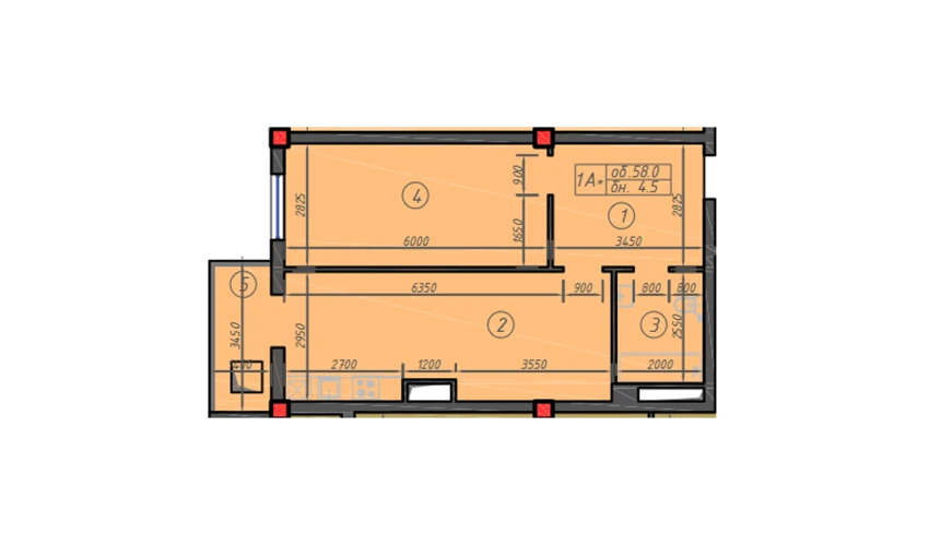 1-комнатная квартира 58 м²  11/12 этаж | Жилой комплекс Sokin hayot