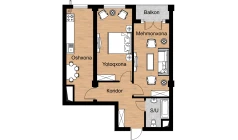 2-комн. квартира 66.6 м²  9/16 этаж | Жилой комплекс Musaffo