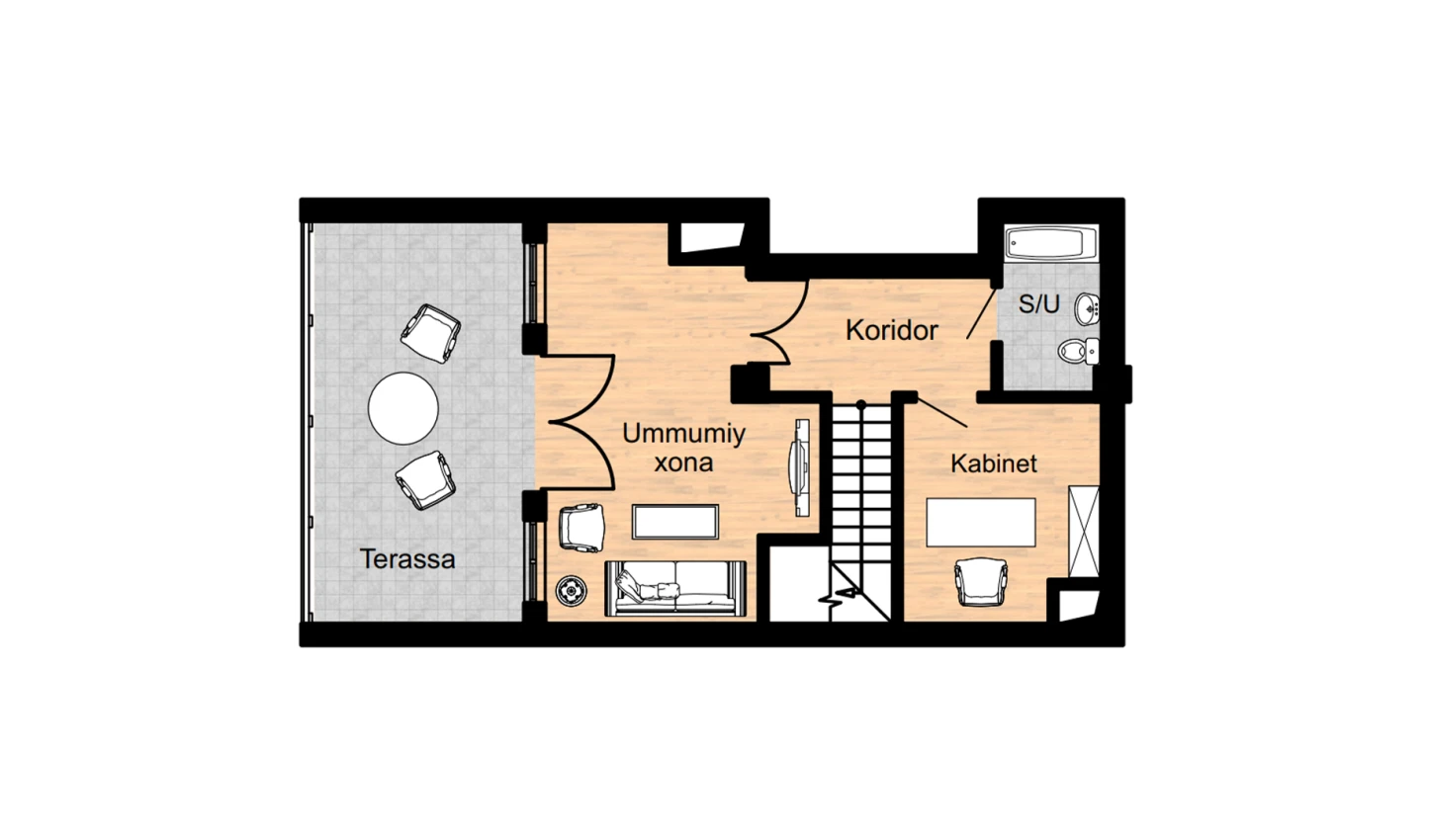 1-xonali xonadon 107.4 m²  16/16 qavat | Musaffo Turar-joy majmuasi