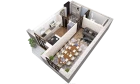 1-комн. квартира 61 м²  2/10 этаж | Жилой комплекс AZAMATOV GROUP