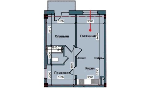 2-комнатная квартира 46.6 м²  9/9 этаж | Жилой комплекс NUR BARAKA