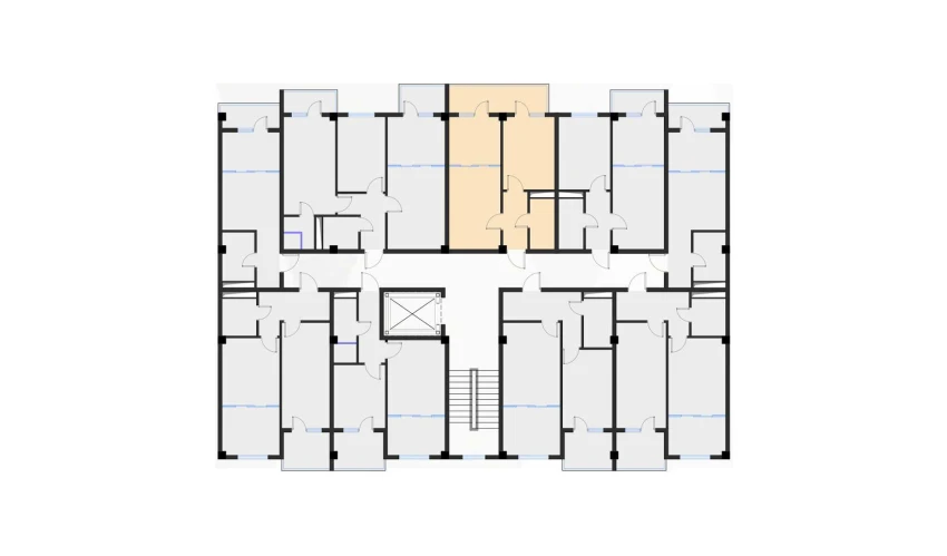 2-комнатная квартира 43.85 м²  3/7 этаж | Жилой комплекс Bochka Resort
