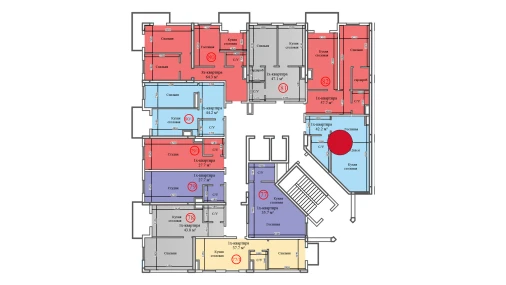 1-комнатная квартира 42.2 м²  14/14 этаж | Жилой комплекс Al-Barakat