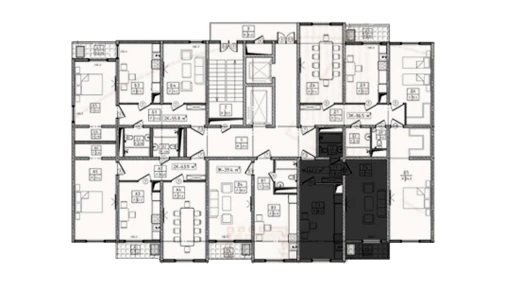 1-комнатная квартира 46.14 м²  13/16 этаж | Жилой комплекс JOMIY RESIDENCE